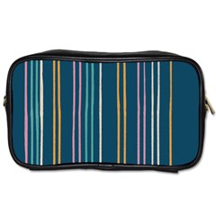 Multicolored Stripes On Blue Toiletries Bag (one Side) by SychEva