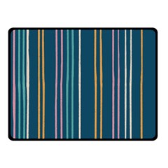 Multicolored Stripes On Blue Fleece Blanket (small) by SychEva