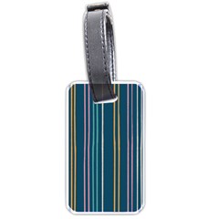 Multicolored Stripes On Blue Luggage Tag (one Side) by SychEva