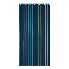 Multicolored Stripes On Blue Shower Curtain 36  X 72  (stall)  by SychEva