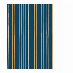 Multicolored Stripes On Blue Small Garden Flag (two Sides) by SychEva