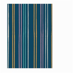 Multicolored Stripes On Blue Large Garden Flag (two Sides) by SychEva