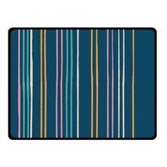 Multicolored Stripes On Blue Double Sided Fleece Blanket (small)  by SychEva