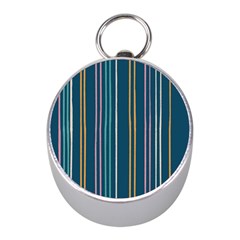 Multicolored Stripes On Blue Mini Silver Compasses by SychEva