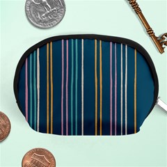 Multicolored Stripes On Blue Accessory Pouch (medium) by SychEva