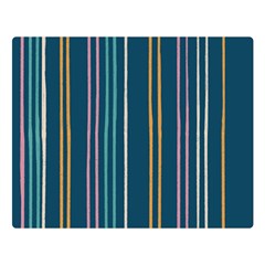 Multicolored Stripes On Blue Double Sided Flano Blanket (large)  by SychEva