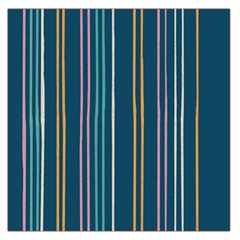 Multicolored Stripes On Blue Large Satin Scarf (square) by SychEva