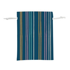 Multicolored Stripes On Blue Lightweight Drawstring Pouch (s) by SychEva