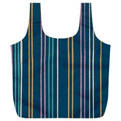 Multicolored Stripes On Blue Full Print Recycle Bag (xxxl) by SychEva