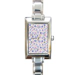 Watercolor Dandelions Rectangle Italian Charm Watch Front