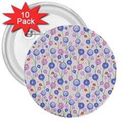 Watercolor Dandelions 3  Buttons (10 Pack)  by SychEva