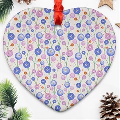 Watercolor Dandelions Heart Ornament (two Sides) by SychEva