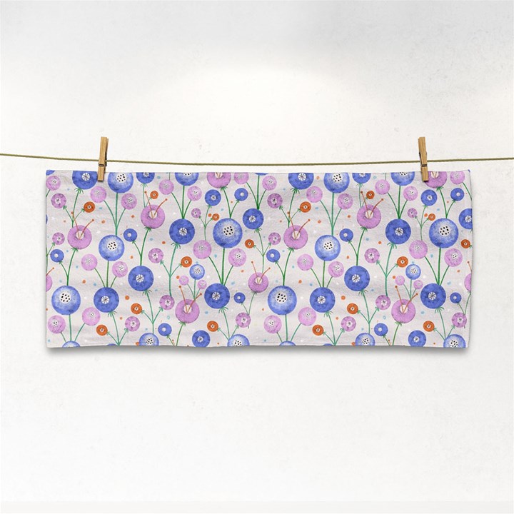 Watercolor Dandelions Hand Towel