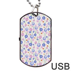 Watercolor Dandelions Dog Tag Usb Flash (two Sides) by SychEva