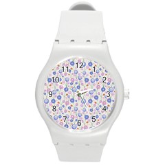 Watercolor Dandelions Round Plastic Sport Watch (m) by SychEva