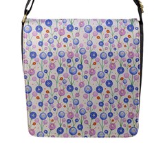 Watercolor Dandelions Flap Closure Messenger Bag (l) by SychEva