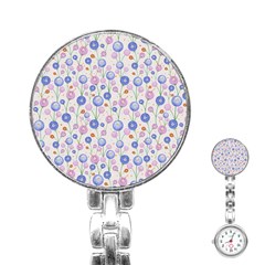 Watercolor Dandelions Stainless Steel Nurses Watch by SychEva