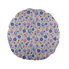 Watercolor Dandelions Standard 15  Premium Flano Round Cushions by SychEva