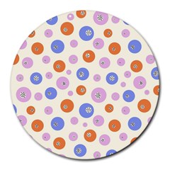 Multicolored Circles Round Mousepads by SychEva