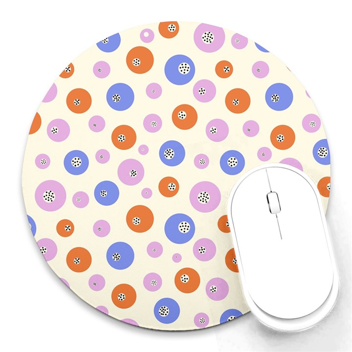 Multicolored Circles Round Mousepads