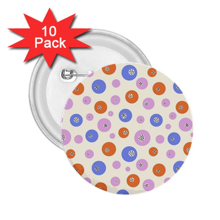 Multicolored Circles 2.25  Buttons (10 pack) 