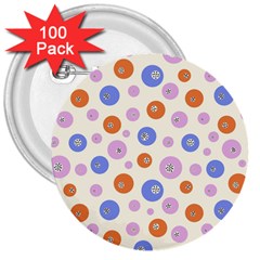 Multicolored Circles 3  Buttons (100 Pack)  by SychEva