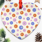 Multicolored Circles Heart Ornament (Two Sides) Front