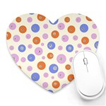 Multicolored Circles Heart Mousepads Front