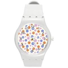 Multicolored Circles Round Plastic Sport Watch (m) by SychEva