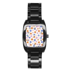 Multicolored Circles Stainless Steel Barrel Watch by SychEva