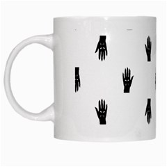 Vampire Hand Motif Graphic Print Pattern White Mugs by dflcprintsclothing