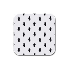 Vampire Hand Motif Graphic Print Pattern Rubber Square Coaster (4 Pack)  by dflcprintsclothing