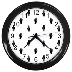 Vampire Hand Motif Graphic Print Pattern Wall Clock (black) by dflcprintsclothing