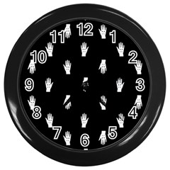 Vampire Hand Motif Graphic Print Pattern 2 Wall Clock (black) by dflcprintsclothing