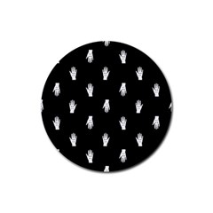 Vampire Hand Motif Graphic Print Pattern 2 Rubber Round Coaster (4 Pack)  by dflcprintsclothing