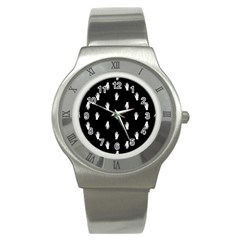 Vampire Hand Motif Graphic Print Pattern 2 Stainless Steel Watch