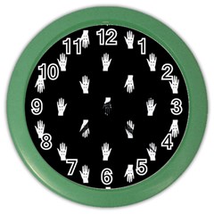 Vampire Hand Motif Graphic Print Pattern 2 Color Wall Clock by dflcprintsclothing