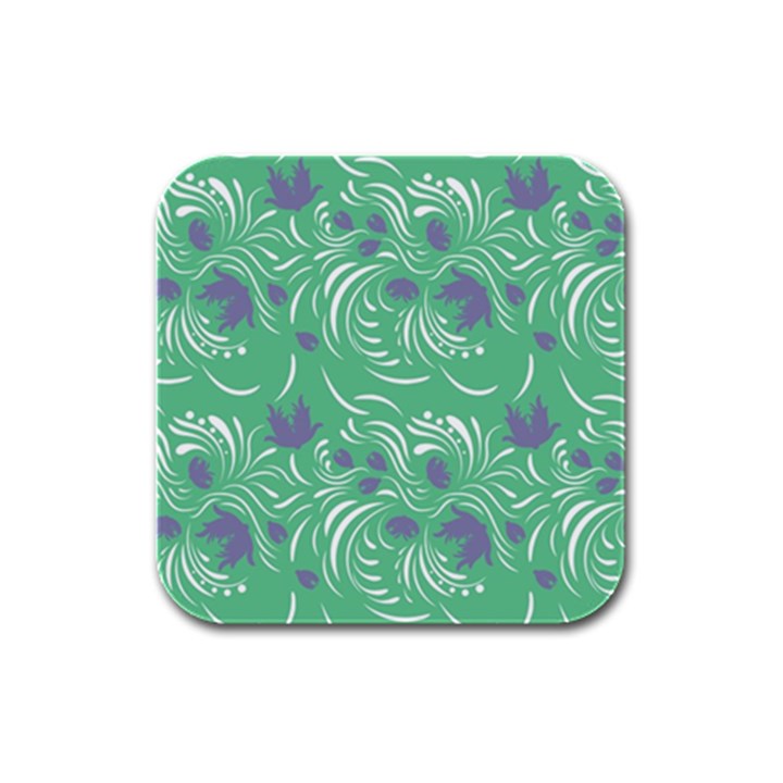 Folk floral pattern. Abstract flowers print. seamless pattern Rubber Square Coaster (4 pack) 