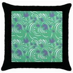 Folk floral pattern. Abstract flowers print. seamless pattern Throw Pillow Case (Black) Front