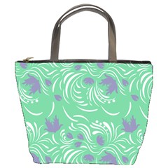 Folk Floral Pattern  Abstract Flowers Print  Seamless Pattern Bucket Bag by Eskimos