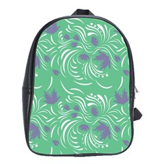 Folk Floral Pattern  Abstract Flowers Print  Seamless Pattern School Bag (large) by Eskimos