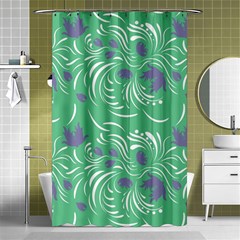 Folk Floral Pattern  Abstract Flowers Print  Seamless Pattern Shower Curtain 48  X 72  (small)  by Eskimos