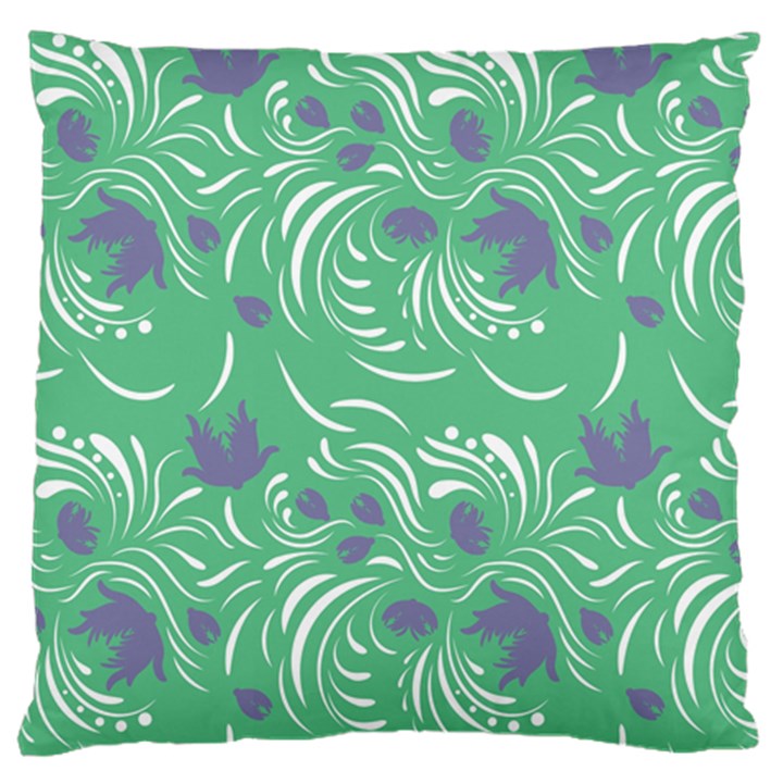 Folk floral pattern. Abstract flowers print. seamless pattern Large Cushion Case (Two Sides)