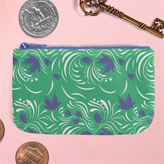 Folk Floral Pattern  Abstract Flowers Print  Seamless Pattern Large Coin Purse by Eskimos