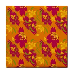 Folk Floral Pattern  Abstract Flowers Print  Seamless Pattern Tile Coaster by Eskimos