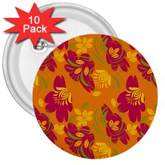 Folk Floral Pattern  Abstract Flowers Print  Seamless Pattern 3  Buttons (10 Pack)  by Eskimos