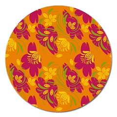 Folk Floral Pattern  Abstract Flowers Print  Seamless Pattern Magnet 5  (round) by Eskimos