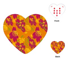 Folk Floral Pattern  Abstract Flowers Print  Seamless Pattern Playing Cards Single Design (heart) by Eskimos