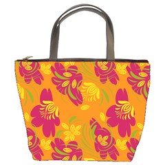 Folk Floral Pattern  Abstract Flowers Print  Seamless Pattern Bucket Bag by Eskimos