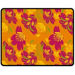 Folk Floral Pattern  Abstract Flowers Print  Seamless Pattern Fleece Blanket (medium)  by Eskimos